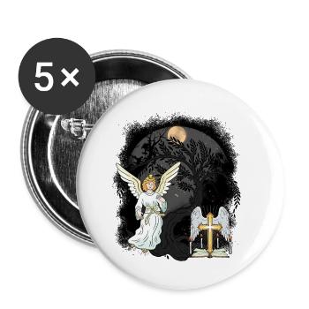 Mystisch Engel Kreuz Kreuze Kruzifix spirituell - Buttons klein 25 mm (5er Pack) - Weiß - Vorne