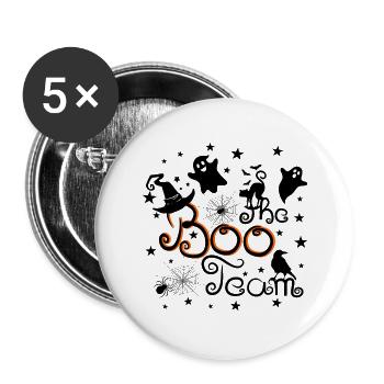the Boo Team Halloween - Buttons small 1''/25 mm (5-pack) - white - Front