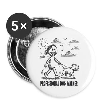 Pitbull Pet Dog Amoureux des animaux - Lot de 5 petits badges (25 mm) - blanc - Devant