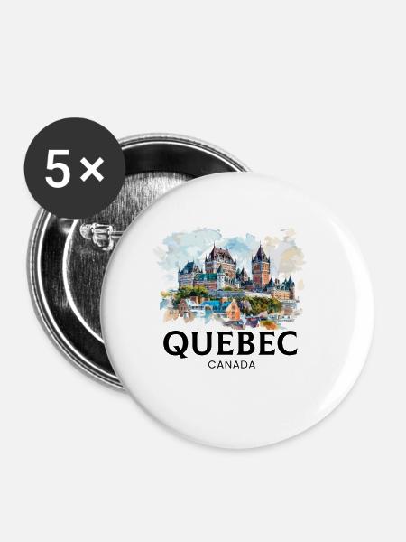 Quebec Canada Montreal, quebec flag - Buttons klein 25 mm (5er Pack) - Weiß