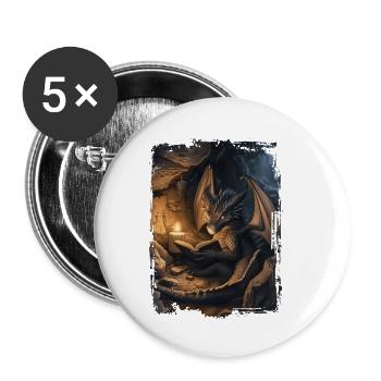 Cerf-volant - Lot de 5 petits badges (25 mm) - blanc - Devant