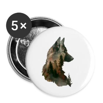 Akita - Buttons small 1''/25 mm (5-pack) - white - Front