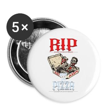 Effrayant Drôle Pizza Lover Zombie - Lot de 5 petits badges (25 mm) - blanc - Devant