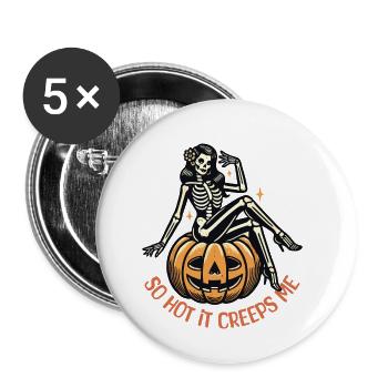 tellement chaud que ça me fait peur Lustiger Halloween Spruch - Lot de 5 petits badges (25 mm) - blanc - Devant