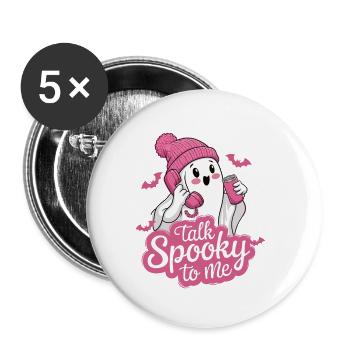 Halloween Ghost Funny Talk Spooky To Me - Buttons klein 25 mm (5er Pack) - Weiß - Vorne