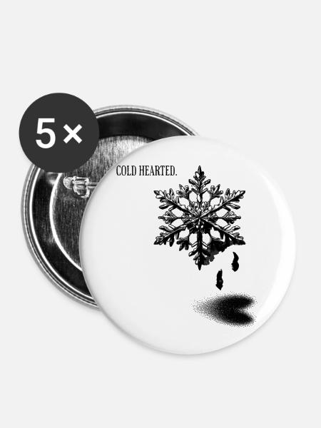 "Winter mood" - Buttons klein 25 mm (5er Pack) - Weiß