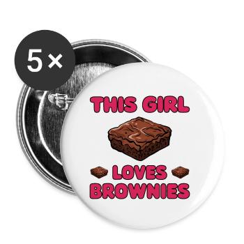 Brownies Spruch Mädchen Lustiges Brownie Geschenk - Buttons klein 25 mm (5er Pack) - Weiß - Vorne