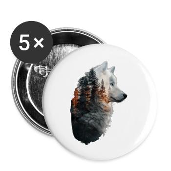 Samoyed - Buttons small 1''/25 mm (5-pack) - white - Front