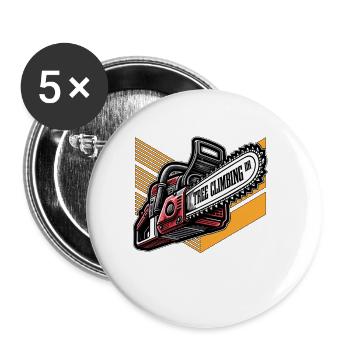 Arboriculteur Arboriculture Grimpeur d’arbres Menuisier - Lot de 5 petits badges (25 mm) - blanc - Devant