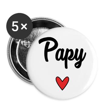 OPA. VATERTAG. ALLES Gute zum Tag des Großvaters. ICH LIEBE DICH. - Buttons klein 25 mm (5er Pack) - Weiß - Vorne