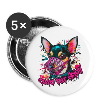 Cute but Spicy - Chihuahua - Buttons klein 25 mm (5er Pack) - Weiß - Vorne