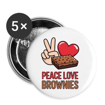 Brownies Spruch Gebäck Lustiges Brownie Geschenk - Buttons klein 25 mm (5er Pack) - Weiß - Vorne