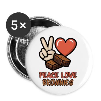 Brownies Spruch Gebäck Lustiges Brownie Geschenk - Buttons klein 25 mm (5er Pack) - Weiß - Vorne