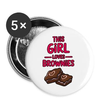 Brownies Spruch Mädchen Lustiges Brownie Geschenk - Buttons klein 25 mm (5er Pack) - Weiß - Vorne