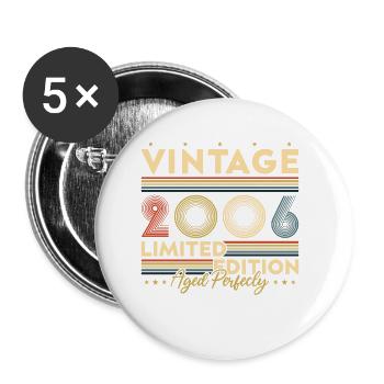 Vinatge 2006 Geburtstagsgeschenk - Buttons klein 25 mm (5er Pack) - Weiß - Vorne