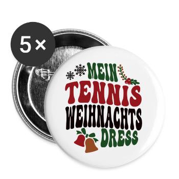 Tennisspielerin Weihnachten Tennis Spielerin XMAS - Buttons klein 25 mm (5er Pack) - Weiß - Vorne