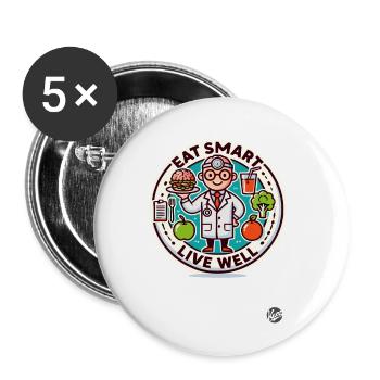 Manger intelligemment, vivre sainement : Brain Burger - Lot de 5 petits badges (25 mm) - blanc - Devant