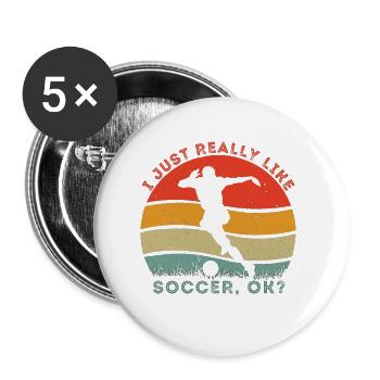Soccer Enthusiast Retro Design - Buttons small 1''/25 mm (5-pack) - white - Front
