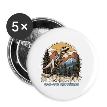 Paleontology In Search of Dino-mite Fossil Hunter - Buttons small 1''/25 mm (5-pack) - white - Front