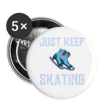 Skate Graphic Figure Skating Gifts - Buttons small 1''/25 mm (5-pack) - white - Front