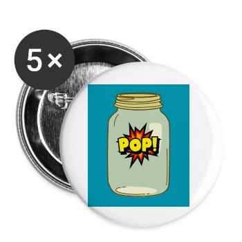 Pop! in a Jar – Fun Comic Style Design - Buttons small 1''/25 mm (5-pack) - white - Front