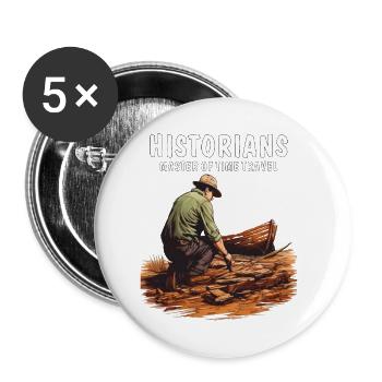 HISTORIENS MAÎTRE DU VOYAGE DANS LE TEMPS - Lot de 5 petits badges (25 mm) - blanc - Devant