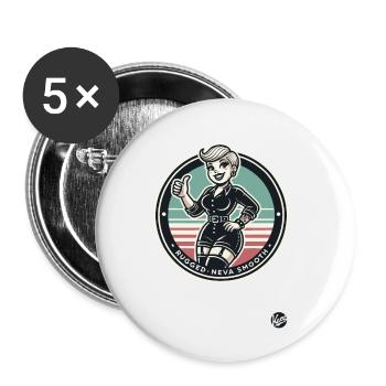 Rau, Nie Glatt Emo Punk Girl - Buttons klein 25 mm (5er Pack) - Weiß - Vorne
