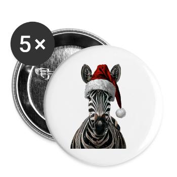 Zebra - Buttons klein 25 mm (5er Pack) - Weiß - Vorne