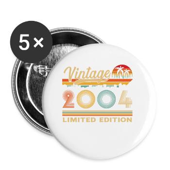 2004 Vintage Retro Geburtstagsgeschenk - Buttons klein 25 mm (5er Pack) - Weiß - Vorne