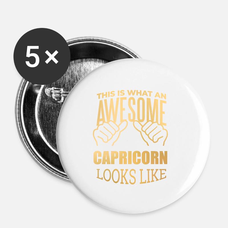 Capricorn - Buttons small 1''/25 mm (5-pack) - white