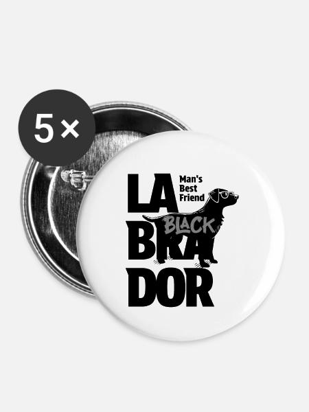 Man's Best Friend - Buttons klein 25 mm (5er Pack) - Weiß