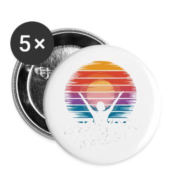 Sunset Silhouette mit inspirierender Botschaft - Buttons klein 25 mm (5er Pack) - Weiß - Vorne
