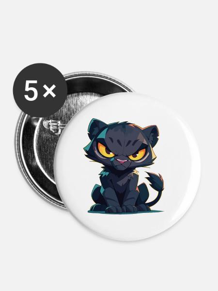 Panthers Panther - Buttons klein 25 mm (5er Pack) - Weiß