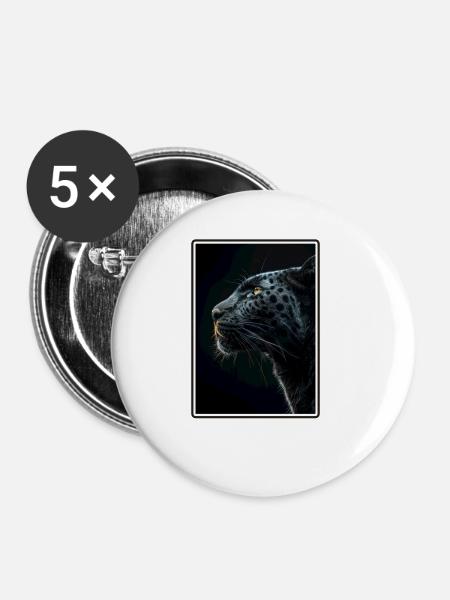 Panthers Panther - Buttons klein 25 mm (5er Pack) - Weiß