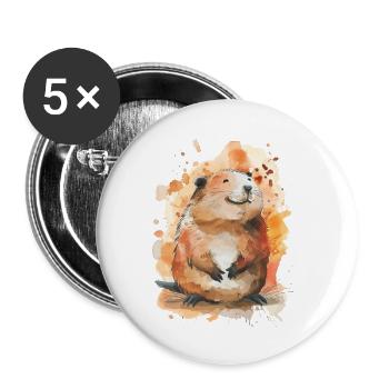 Biber - Buttons klein 25 mm (5er Pack) - Weiß - Vorne
