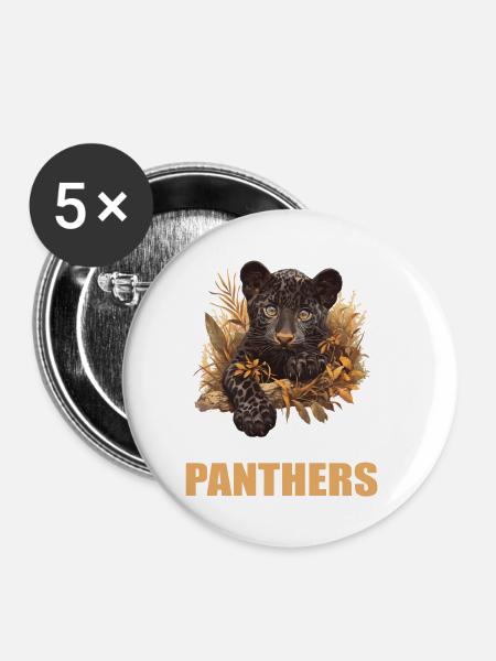 Panthers Panther - Buttons klein 25 mm (5er Pack) - Weiß