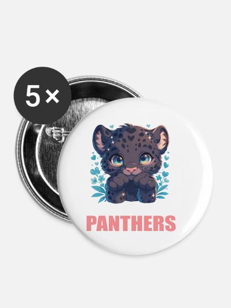 Panthers Panther - Buttons klein 25 mm (5er Pack) - Weiß