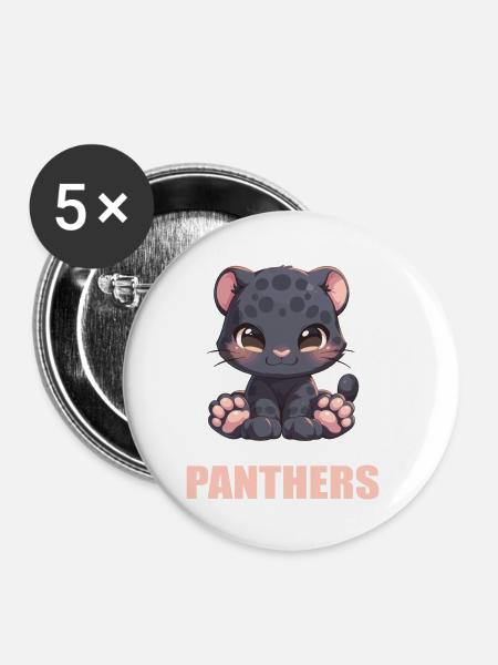Panthers Panther - Buttons klein 25 mm (5er Pack) - Weiß