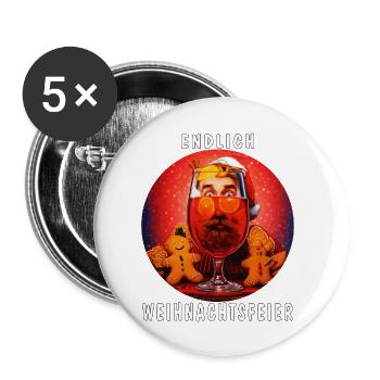 FINALLY CHRISTMAS PARTY - Buttons small 1''/25 mm (5-pack) - white - Front