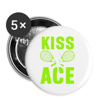 Joueur de tennis - Lot de 5 petits badges (25 mm) - blanc - Devant