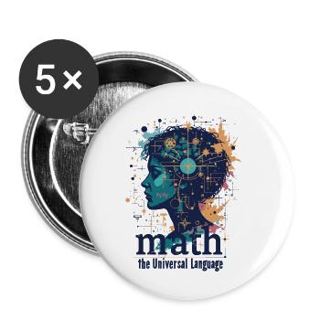 MATHEMATIK - Buttons klein 25 mm (5er Pack) - Weiß - Vorne