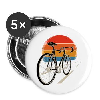 Fahrradtour bei Sonnenuntergang - Buttons klein 25 mm (5er Pack) - Weiß - Vorne