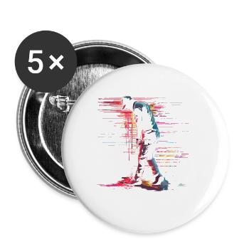Golfer Retrowave - Buttons small 1''/25 mm (5-pack) - white - Front