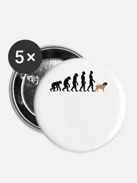 Englischer Mastiff - Buttons klein 25 mm (5er Pack) - Weiß