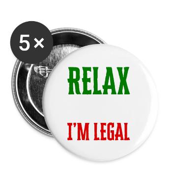 Relax Gringo I'm Legal Funny Immigration - Buttons small 1''/25 mm (5-pack) - white - Front