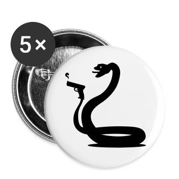 drôle de serpent - Lot de 5 petits badges (25 mm) - blanc - Devant