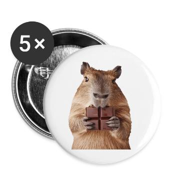 Wasserschwein - Buttons klein 25 mm (5er Pack) - Weiß - Vorne