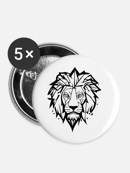 Tiger - Buttons klein 25 mm (5er Pack) - Weiß