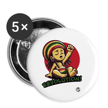 Reggae Baby for Rastafari Revolution - Buttons small 1''/25 mm (5-pack) - white - Front