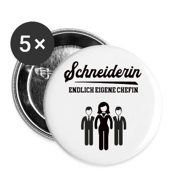 Schneiderin Chefin Selbstständigkeit Firma Gründen - Buttons klein 25 mm (5er Pack) - Weiß - Vorne